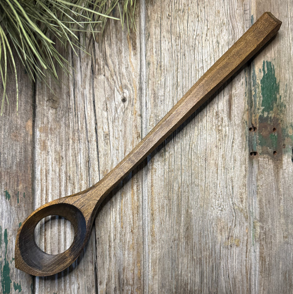 OP0091 large ebonised cherry wood risotto stirring spoon