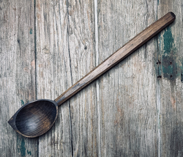 OP308  Ebonised Cherry Pot Scraper Spoon