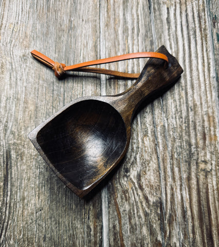 OP209 Ebonised Cherry Wood Shovel Scoop