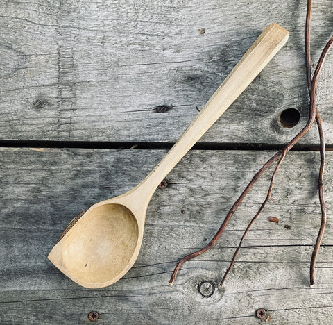 OP0054 Small sycamore wood pot scraper spoon