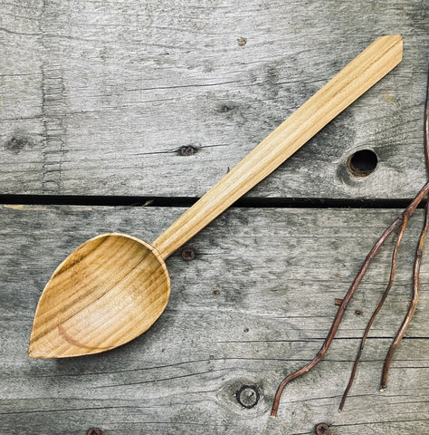 OP0043 cherry wood Romany style serving spoon