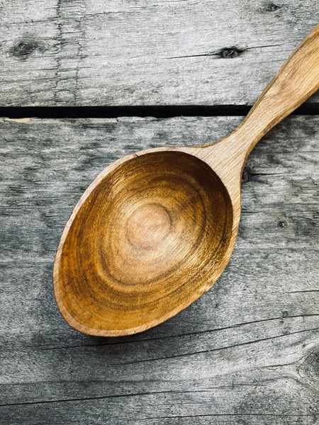 OP0041  Cherry wood serving spoon