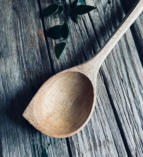 0004 Sycamore wood pot scraper spoon