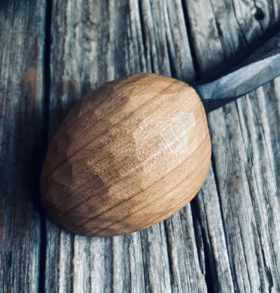 0013 cherry wood pocket spoon with ebonised handle