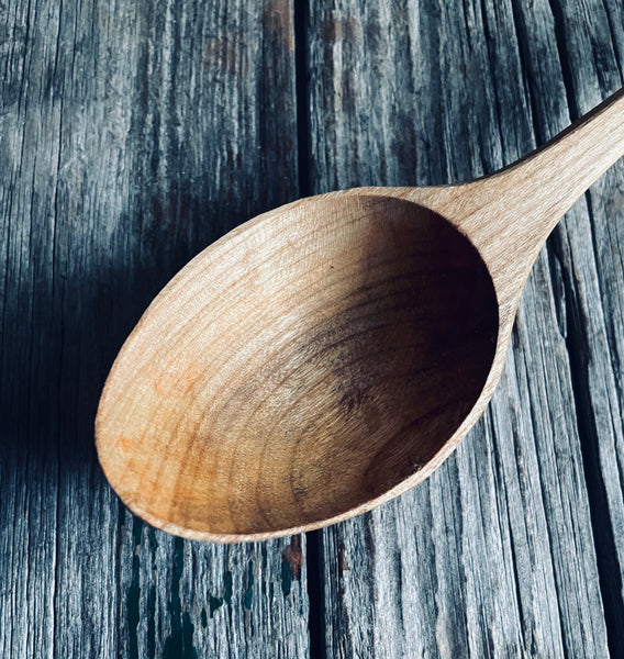 0014 cherry wood medium-sized serving spoon