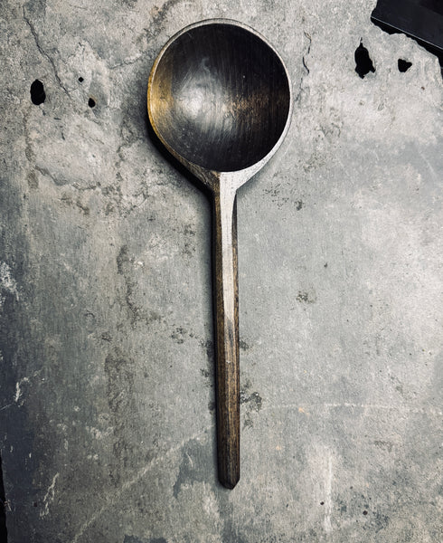 OP211 Set of 3 Ebonised Cherry Wood Ramen Spoons